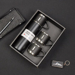 3 Cup Double Layer Stainless Steel Vacuum Flask Set